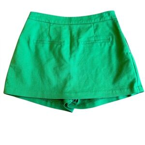 English Factory Green Tailored Skort | Side Zip | Structured Mini